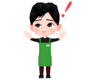 閃く店員のイラスト