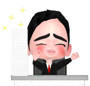 ノルマ達成した男性会社員のイラスト