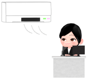 エアコンがある会社のイラスト