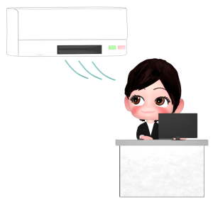 エアコンがある会社のイラスト