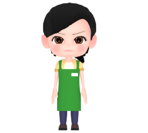 怒る店員のイラスト