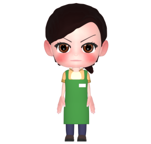 怒る店員のイラスト