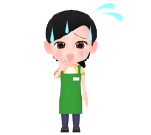 焦る店員のイラスト