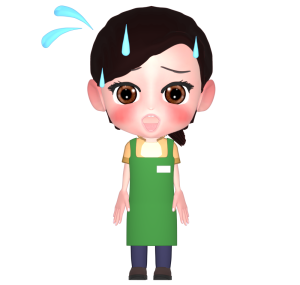 焦る店員のイラスト