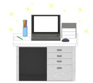 きれいなオフィスデスクのイラスト