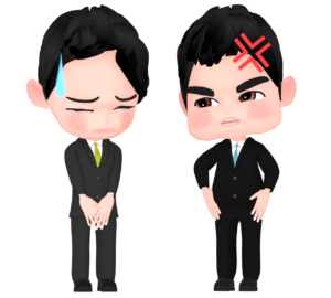 怒られる会社員のイラスト