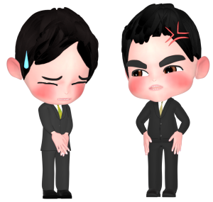 怒られる会社員のイラスト