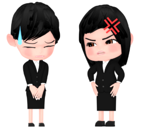 叱られる会社員のイラスト