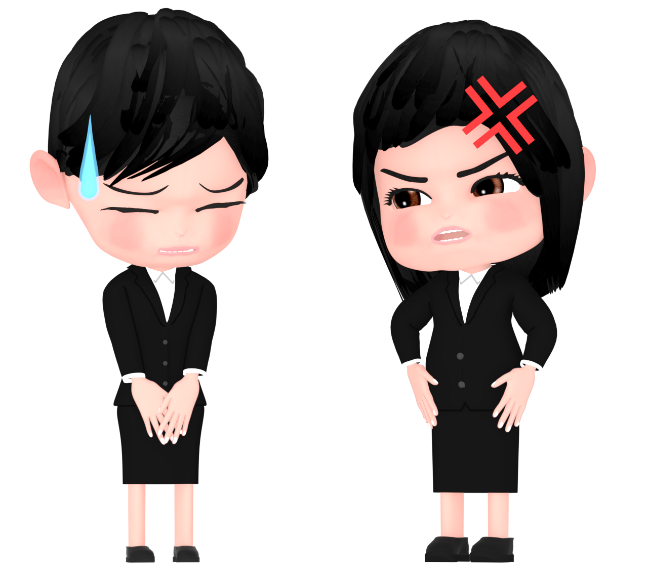叱られる会社員のイラスト