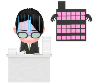 ブラック企業で働く会社員のイラスト