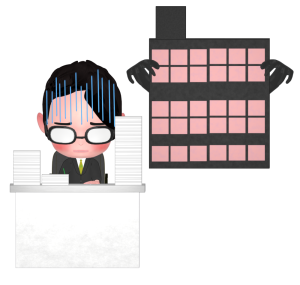 ブラック企業で働く会社員のイラスト