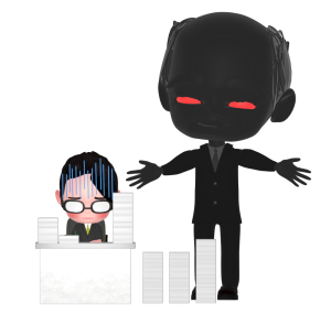ブラック企業に勤めるサラリーマンのイラスト