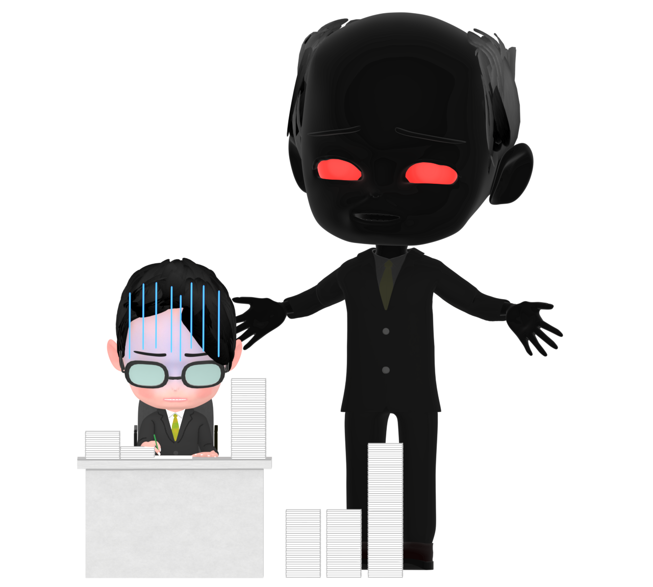 ブラック企業に勤めるサラリーマンのイラスト