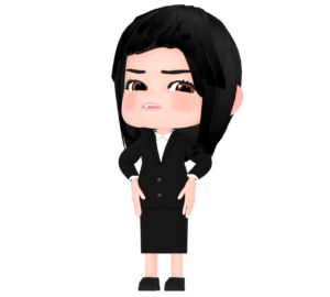 威張る女性会社員のイラスト