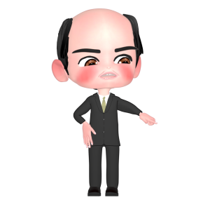 威張っている男性会社員のイラスト