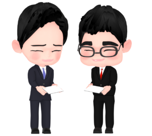 名刺を渡す会社員のイラスト