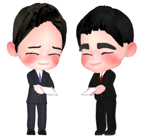 名刺を渡す会社員のイラスト