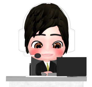 コールセンターで対応する男性のイラスト