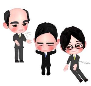 板挟みにされる中間管理職のイラスト