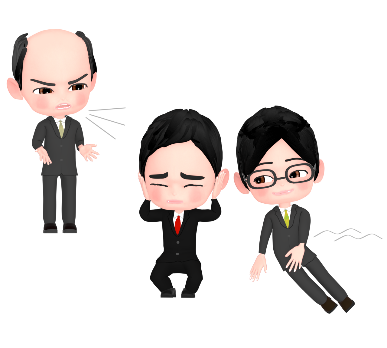 板挟みにされる中間管理職のイラスト