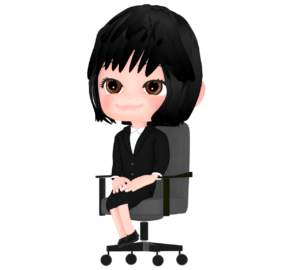 椅子に座る女性会社員のイラスト