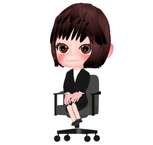 椅子に座る女性会社員のイラスト