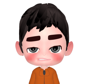 舌打ちする男の子のイラスト