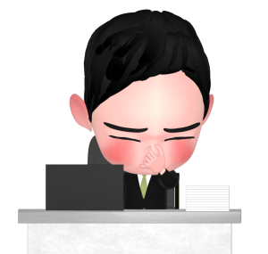 パソコンで目疲れした会社員のイラスト