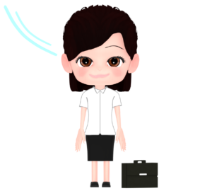 クールビズの女性会社員のイラスト