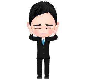 耳を塞ぐサラリーマンのイラスト