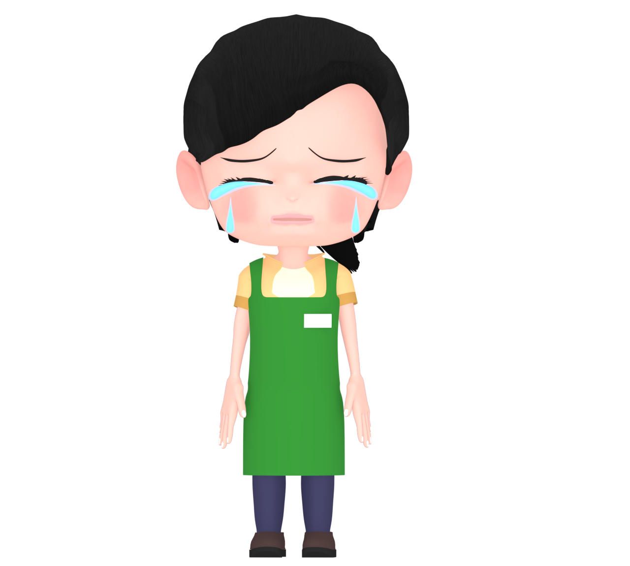 泣いている店員のイラスト