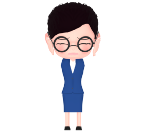 耳をふさぐ女性会社員のイラスト