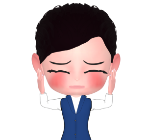 耳をふさぐ女性会社員のイラスト