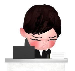眼精疲労の女性会社員のイラスト