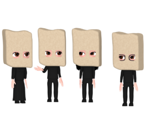 顔を隠して話す人達のイラスト