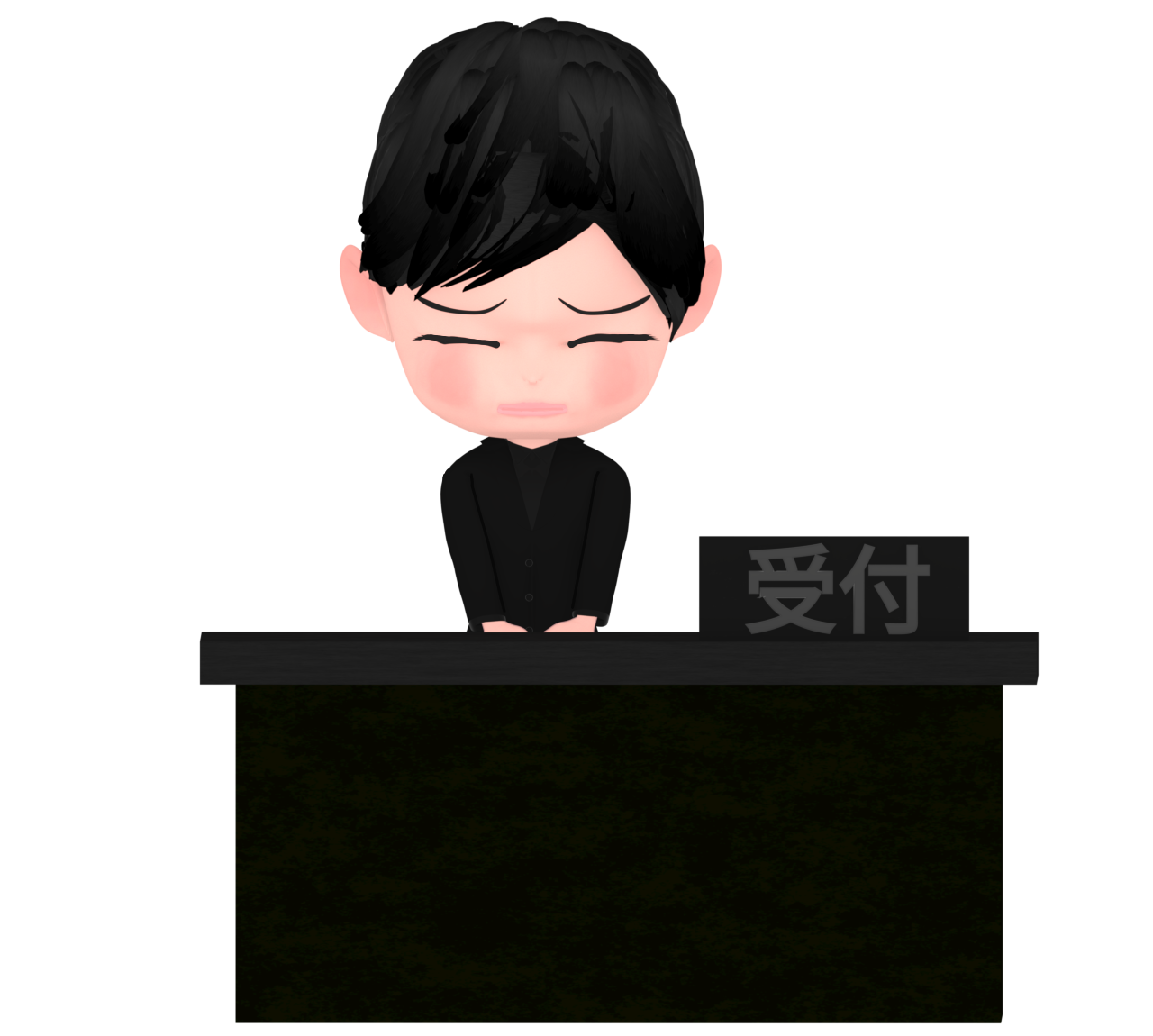葬儀場の受付のイラスト