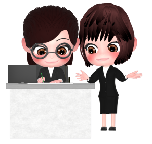 後輩に仕事を教える女性会社員のイラスト