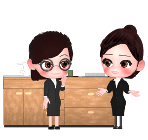 給湯室で話すＯＬのイラスト