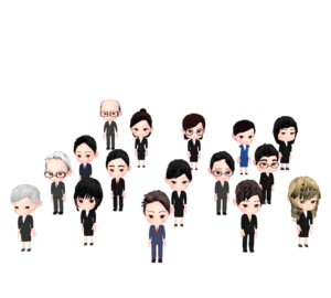 大勢の会社員のイラスト