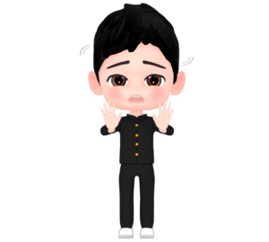 NGを出す男子学生のイラスト