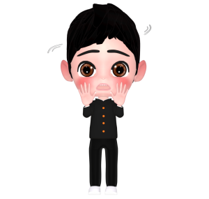 NGを出す男子学生のイラスト