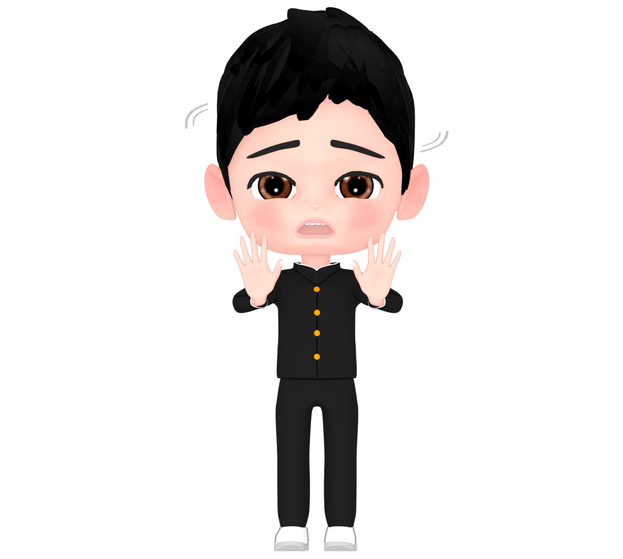 NGを出す男子学生のイラスト