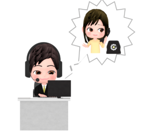 オペレーターで働く男性のイラスト