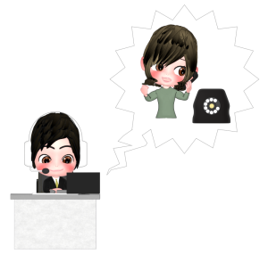 オペレーターで働く男性のイラスト