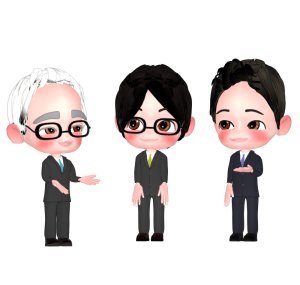 人を紹介するサラリーマンのイラスト