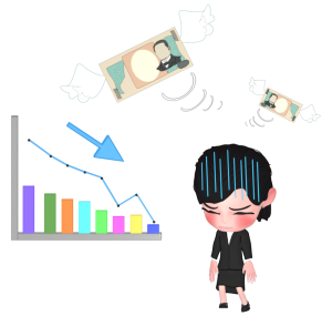 業績不振で悩む会社員のイラスト