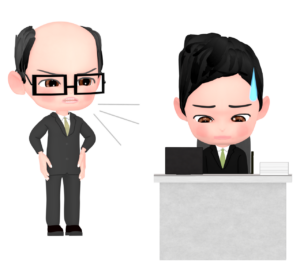 パワハラを受ける男性会社員のイラスト
