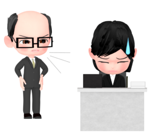 パワーハラスメントの上司のイラスト