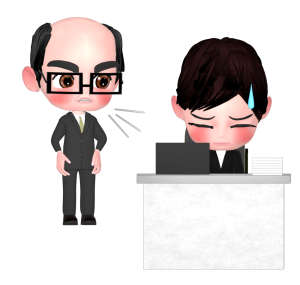 パワーハラスメントの上司のイラスト