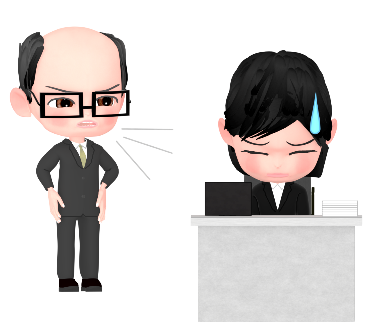 パワーハラスメントの上司のイラスト
